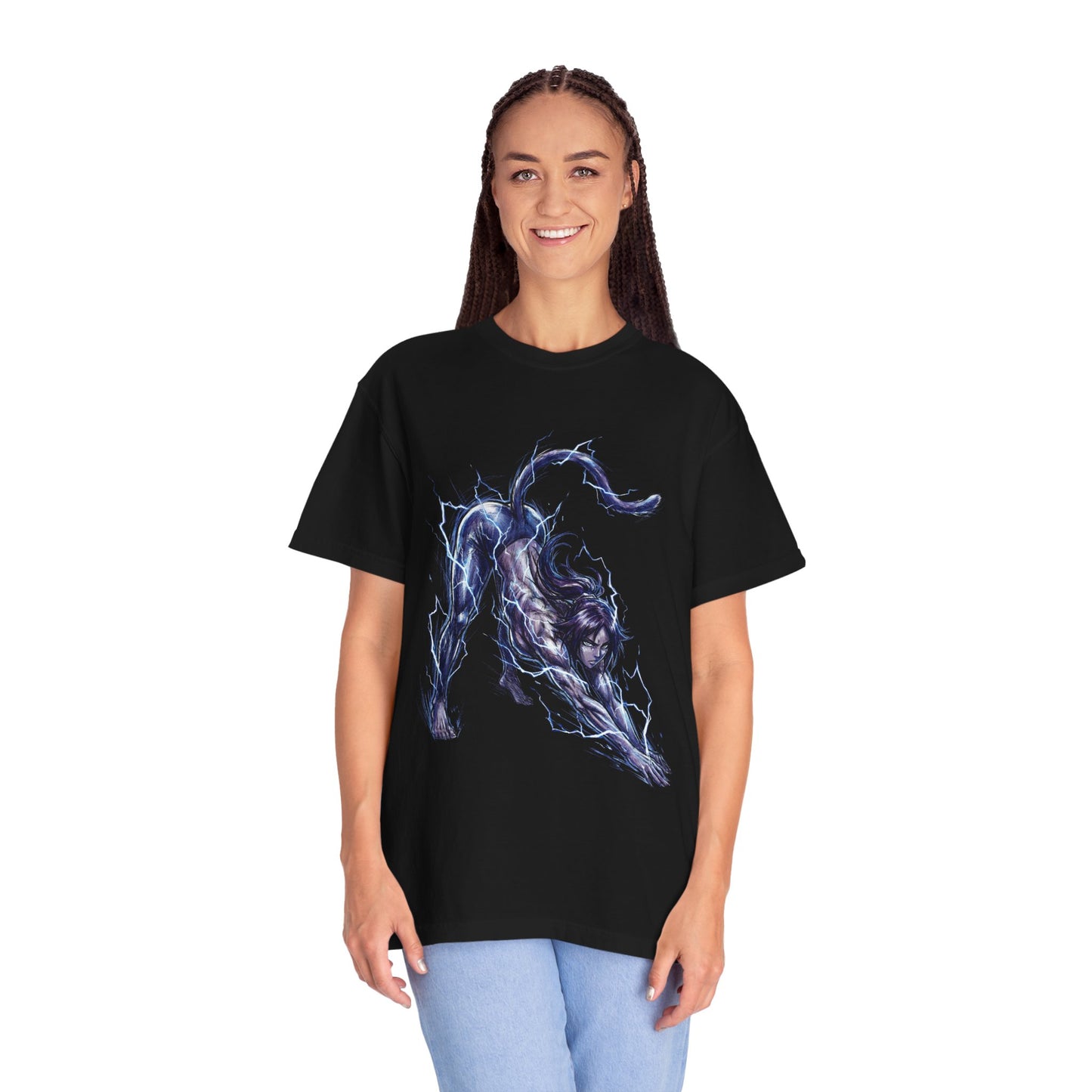 Yoruichi Shihouin Bleach Dark Skin Golden Eyes Purple Hair Icon Premium T-Shirt
