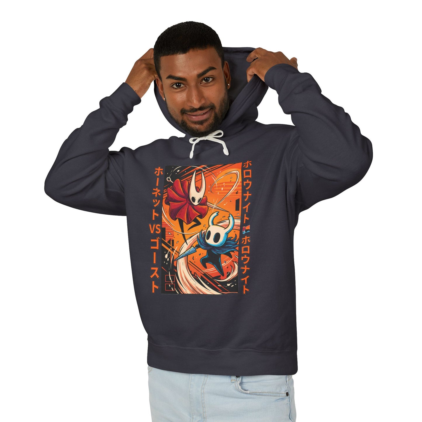 Hornet Silksong Vaporwave Hollow Knight – Neon Needle Princess & Ghost Unisex Premium Hoodie