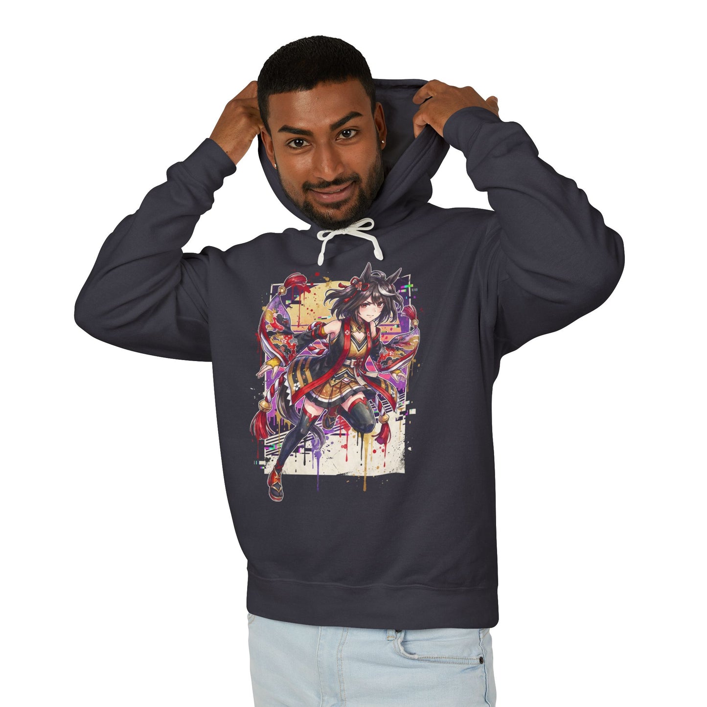 Umamusume Kitasan Black Red Gold Accents Platform Sandals Art Unisex Premium Hoodie