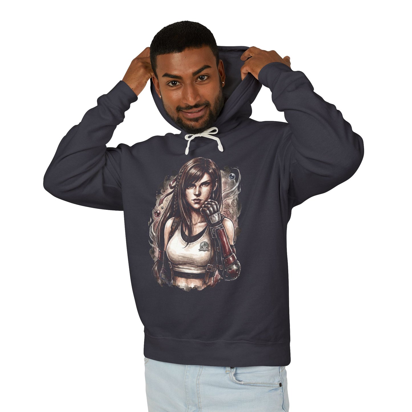 Final Fantasy 7 Tifa Lockhart Long Dark Hair Design Unisex Premium Hoodie