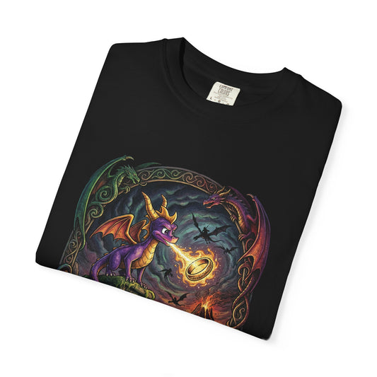Spyro the Dragon Mischievous Hero – Wings Glide Fire Attack Pose Premium T-Shirt