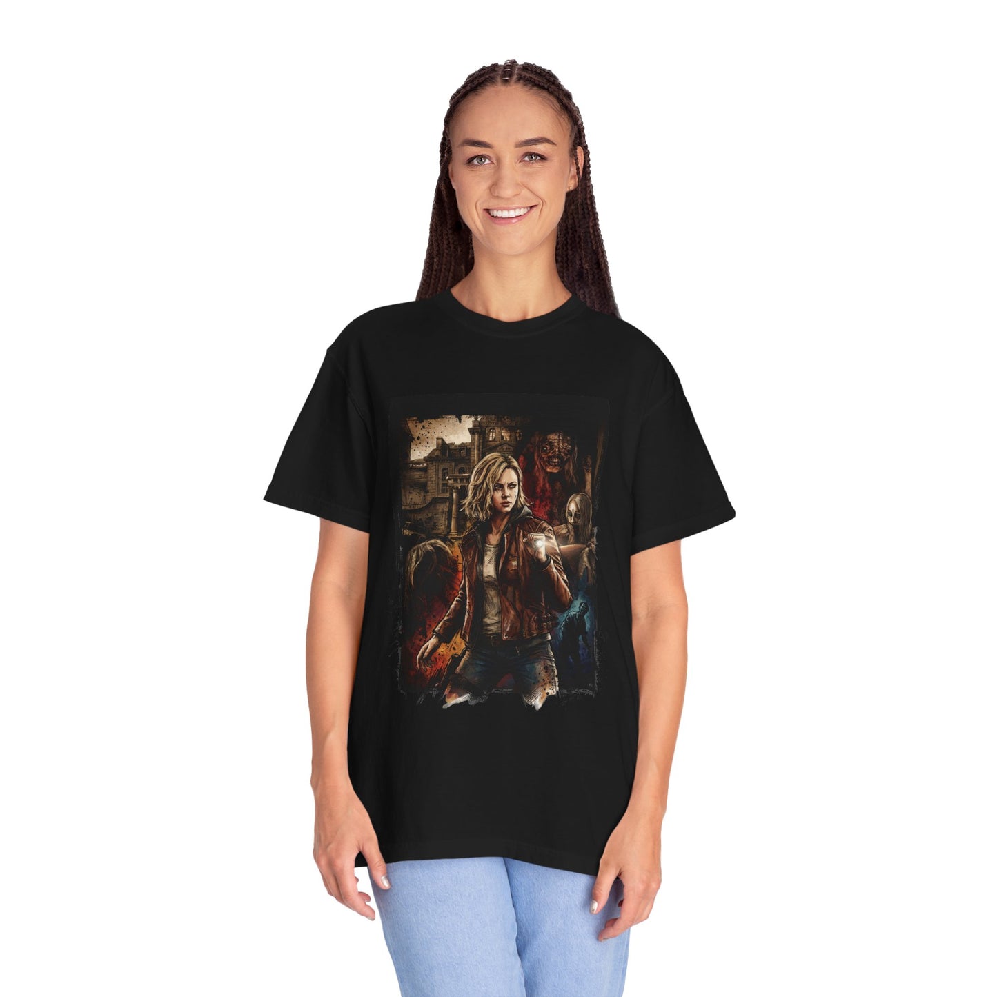 Resident Evil Requiem Grace Ashcroft Fan Art Horror Portrait Design Premium T-Shirt