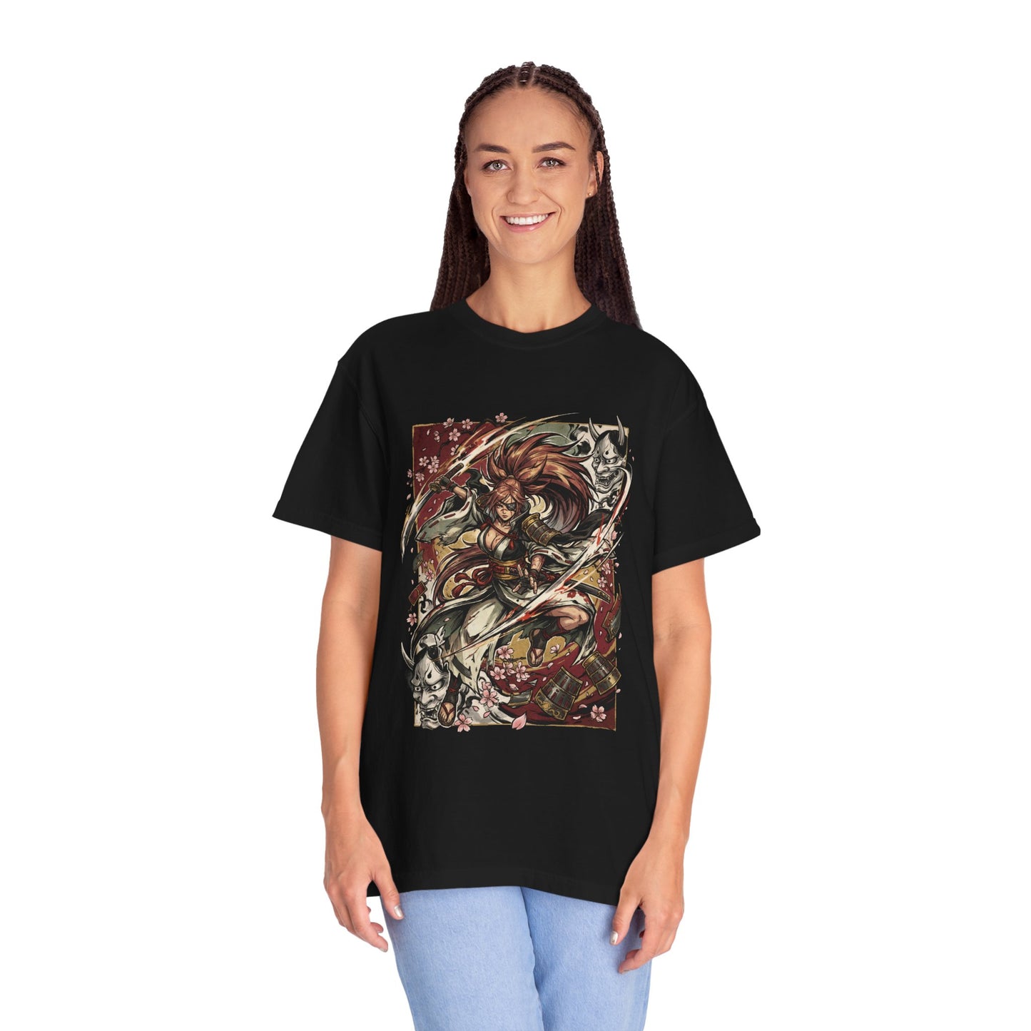 Baiken Guilty Gear Strive Red Kimono Torn Sleeve Design Premium T-Shirt