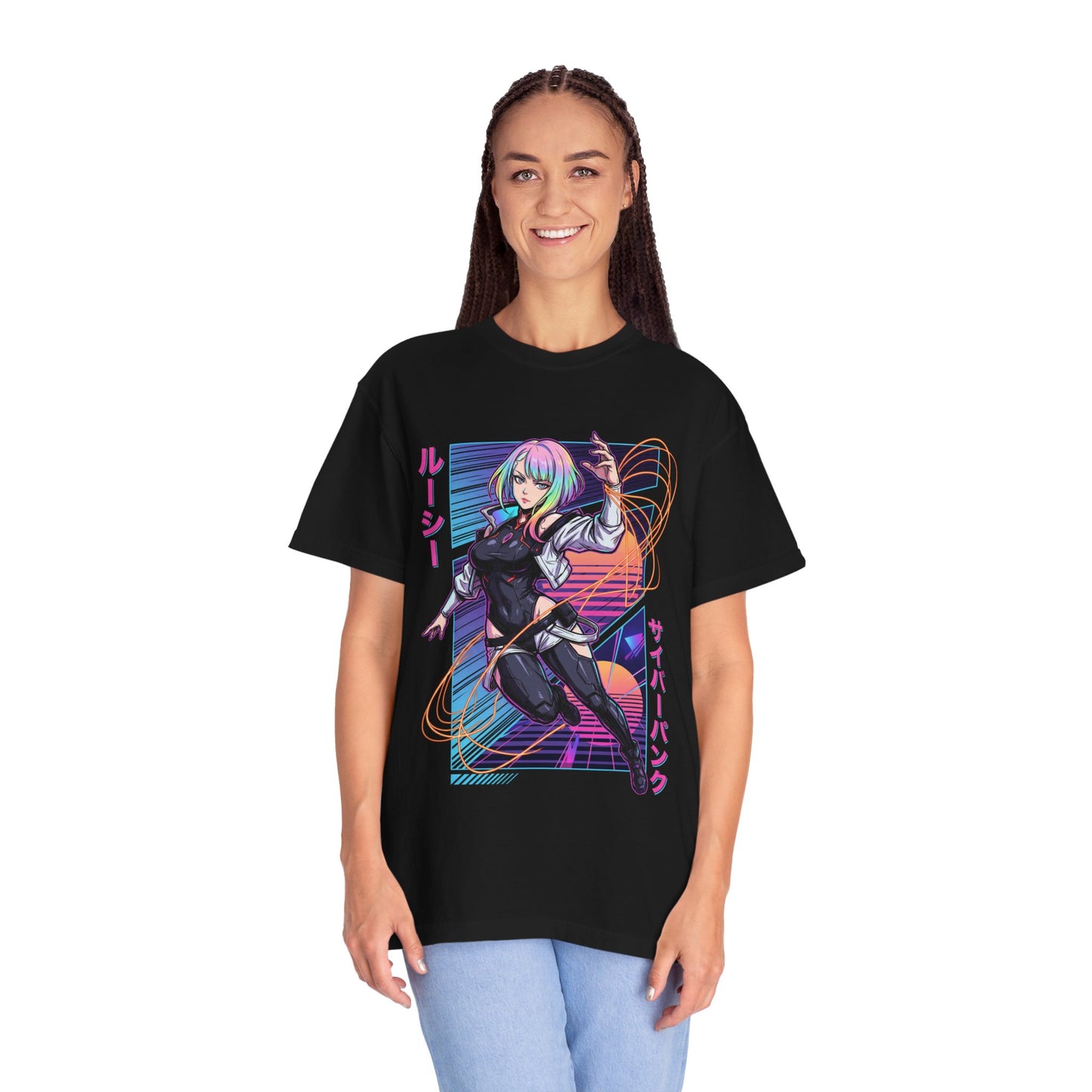 Cyberpunk Edgerunners Lucy White Jacket Black Leotard Icon Premium T-Shirt