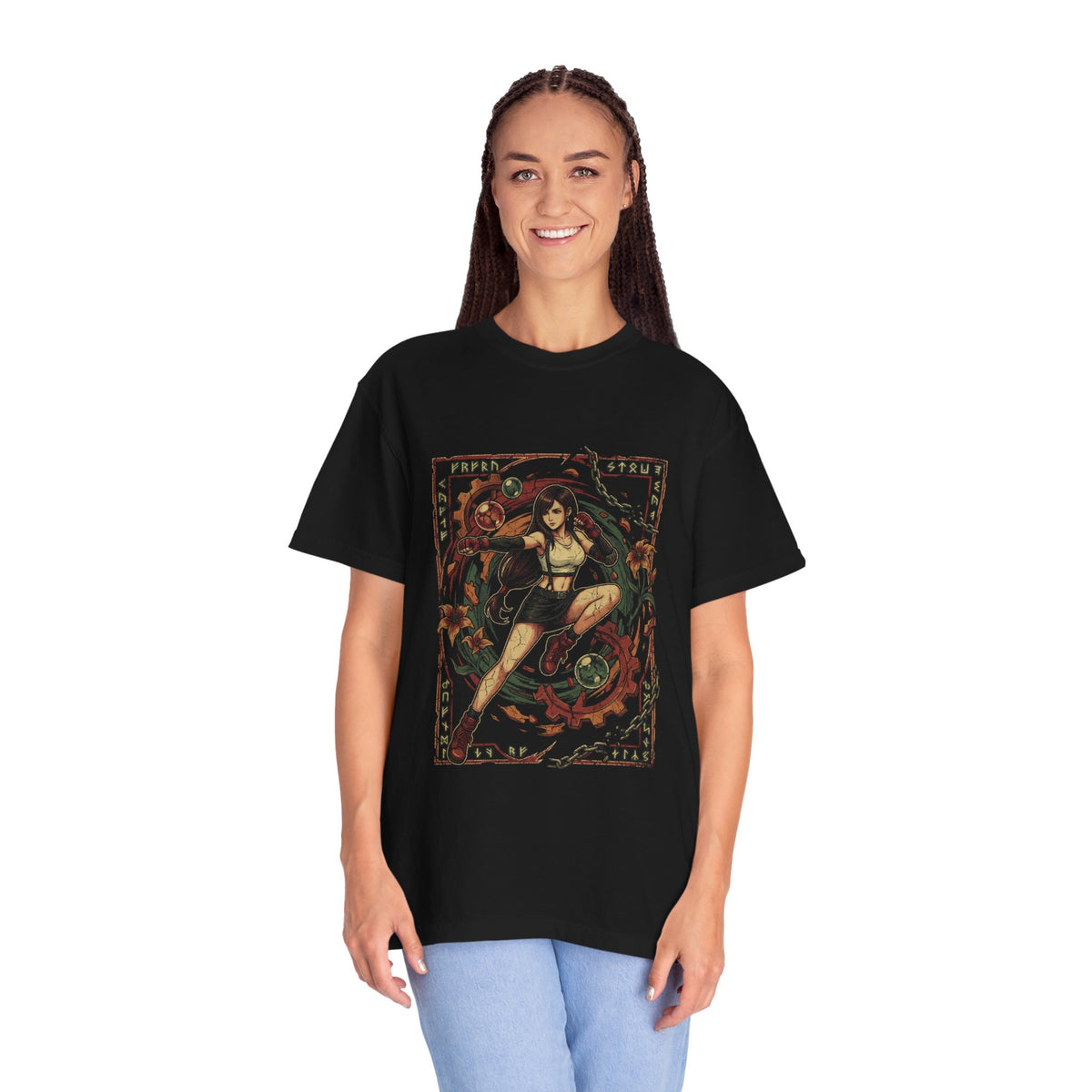 Final Fantasy VII Tifa Lockhart Black Skirt Boots Design Premium T-Shirt