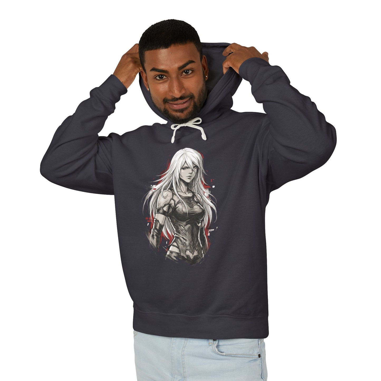 A2 NieR Shirt | Long White Hair Tattered Black Outfit Gamer Merch Unisex Premium Hoodie