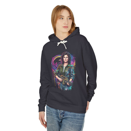 Ellen Ripley vs Alien Queen Power Loader Battle Scene Fan Art Unisex Premium Hoodie