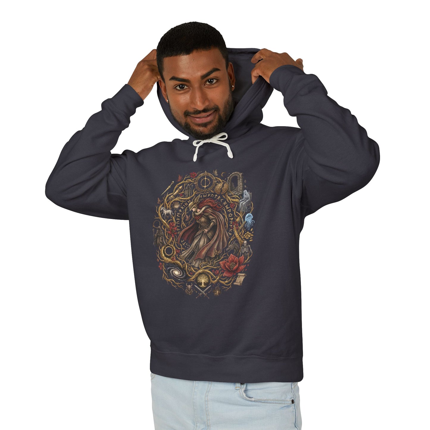 Elden Ring Malenia Long Red Hair Scarlet Bloom Art Unisex Premium Hoodie