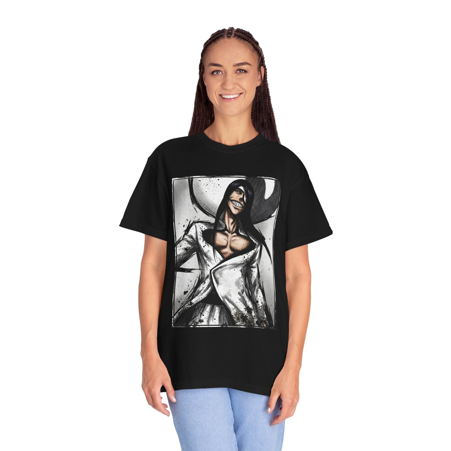 Noitora Fierce Spoon Hood Espada Style – Long Black Hair Lanky Battle Pose Premium T-Shirt