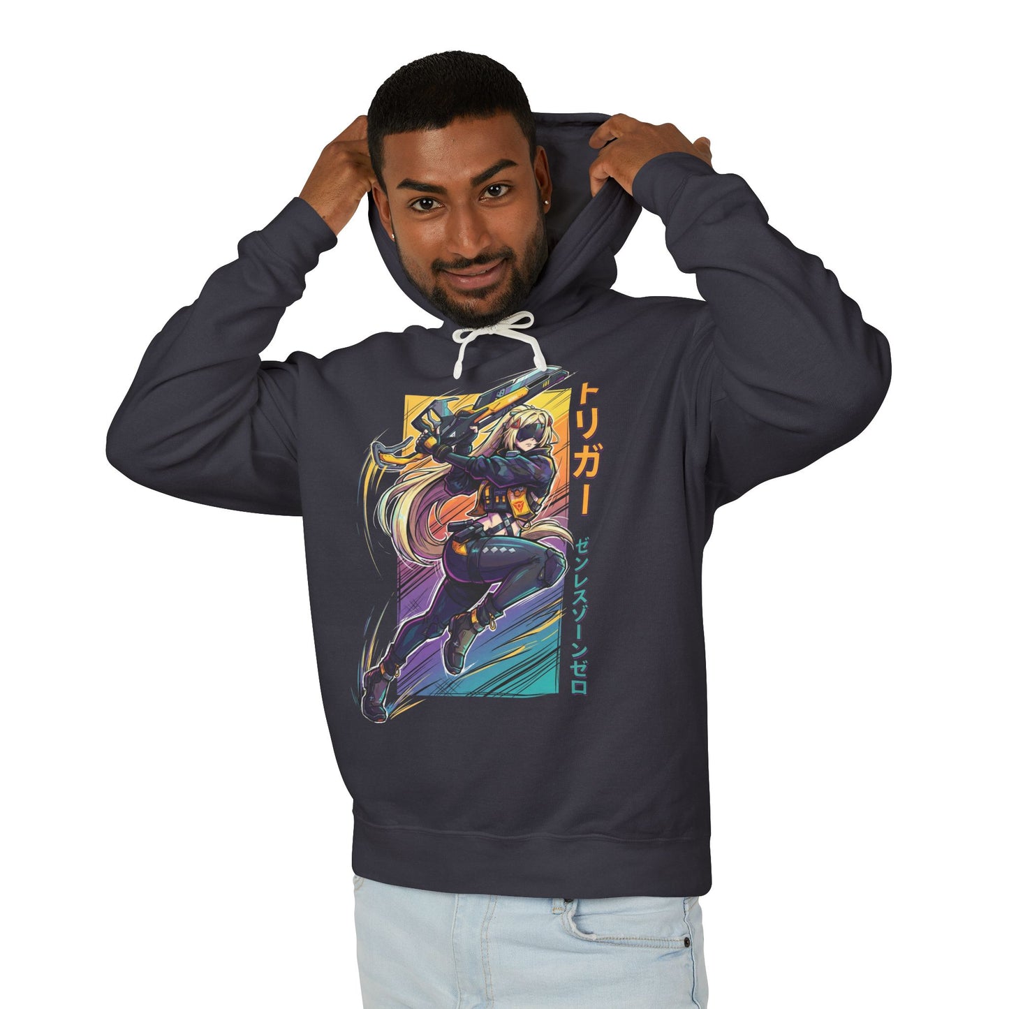Zenless Zone Zero Trigger Retro Synthwave Electric Stun Unisex Premium Hoodie