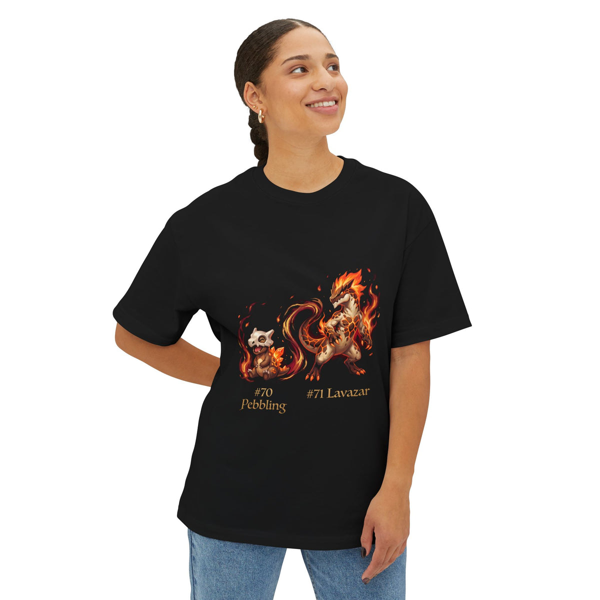 Pebbling Lavazar Aniimo Evolution Line Crimson Oil Painting - Oversized Premium Tee