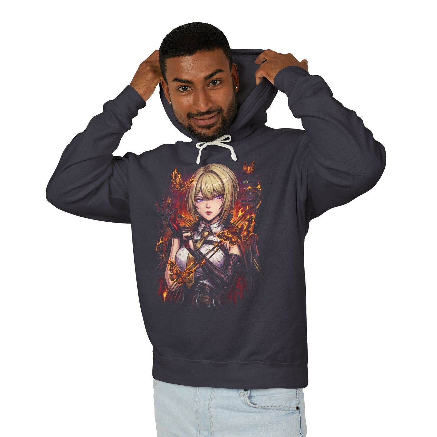 Evelyn Chevalier ZZZ Red Burning Tethers Portrait Unisex Premium Hoodie