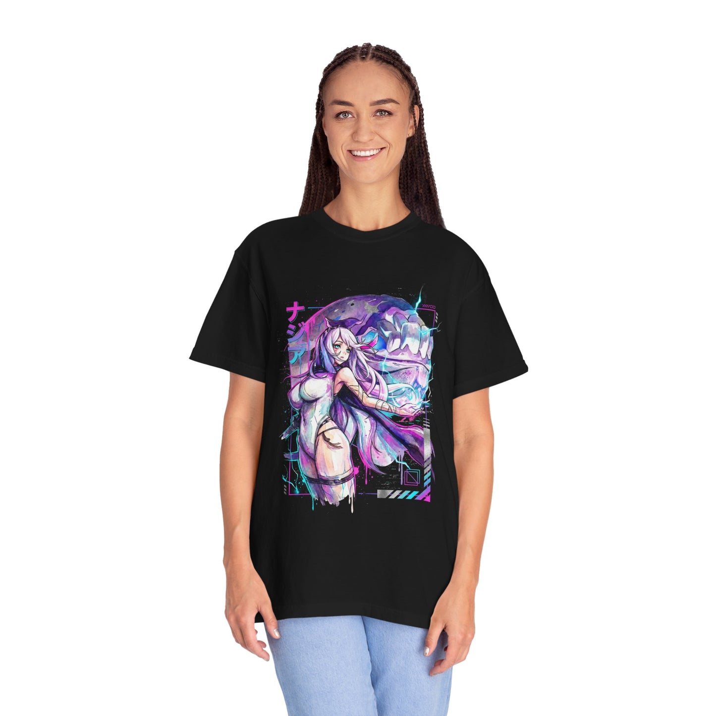 Narja and Her Flying Wyrm Companion Elysion CZN Epic Battle Illustration Premium T-Shirt