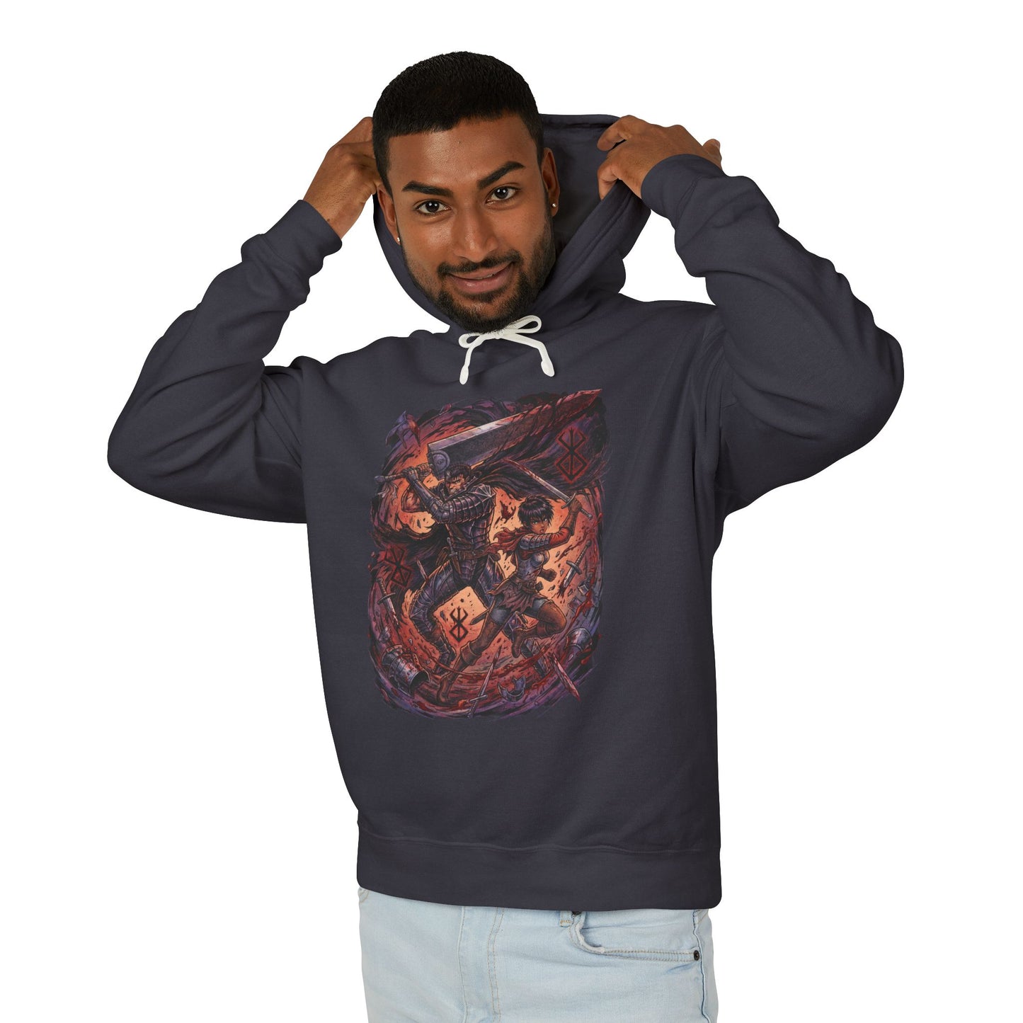 Berserk Guts & Casca Rage Warrior Design Unisex Premium Hoodie