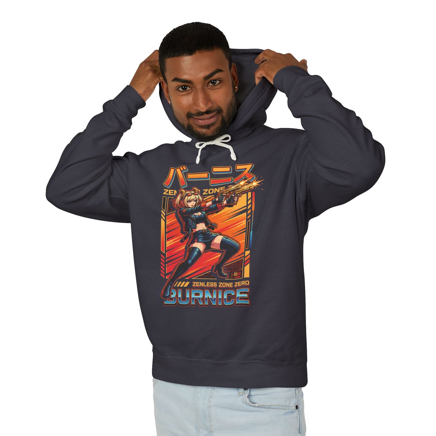 Burnice White Synthwave Retro Neon Bartender Unisex Premium Hoodie