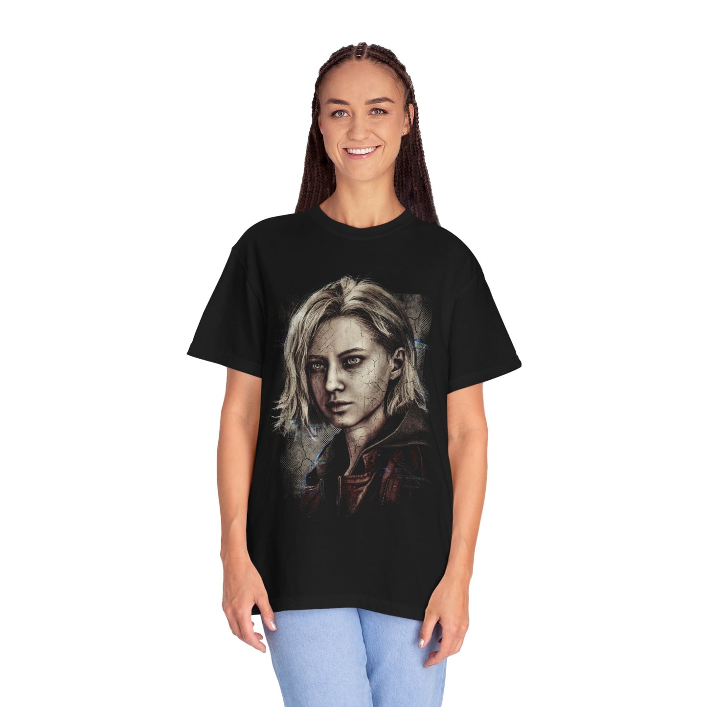 Grace Ashcroft Resident Evil 9 Leon Dual Protagonist Portrait Premium T-Shirt