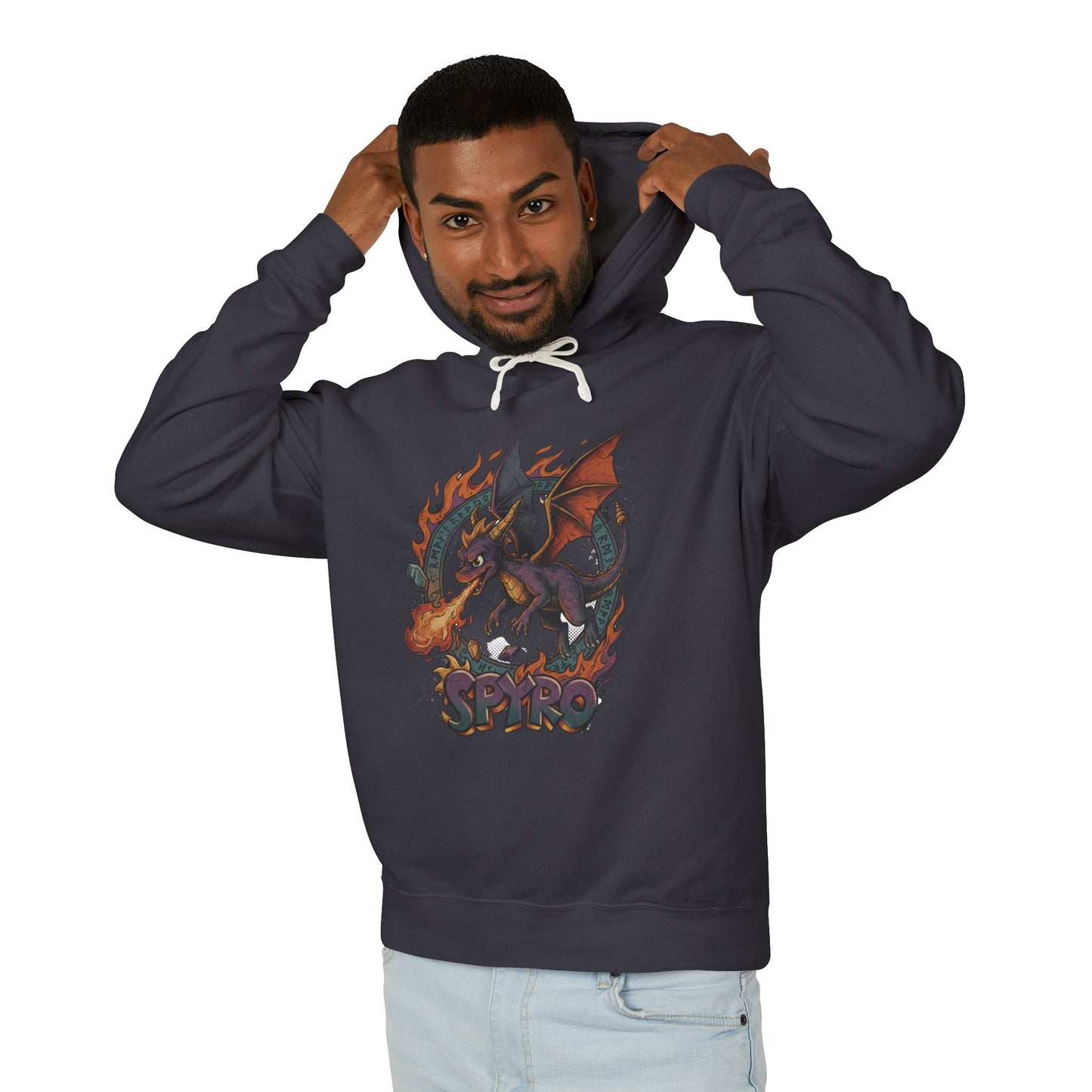 Spyro Reignited Trilogy Inspired – Cocky Purple Dragon Adventure Portrait Unisex Premium Hoodie