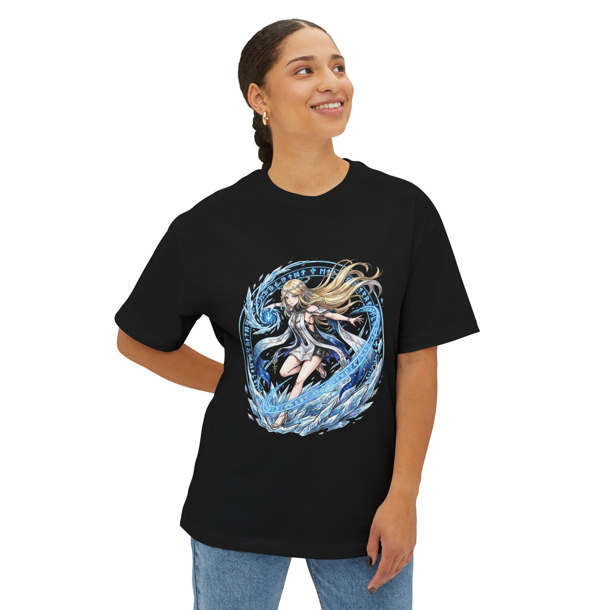 Wuthering Waves Cartethyia Rune Ring Ice Fan Art Oversized T-Shirt