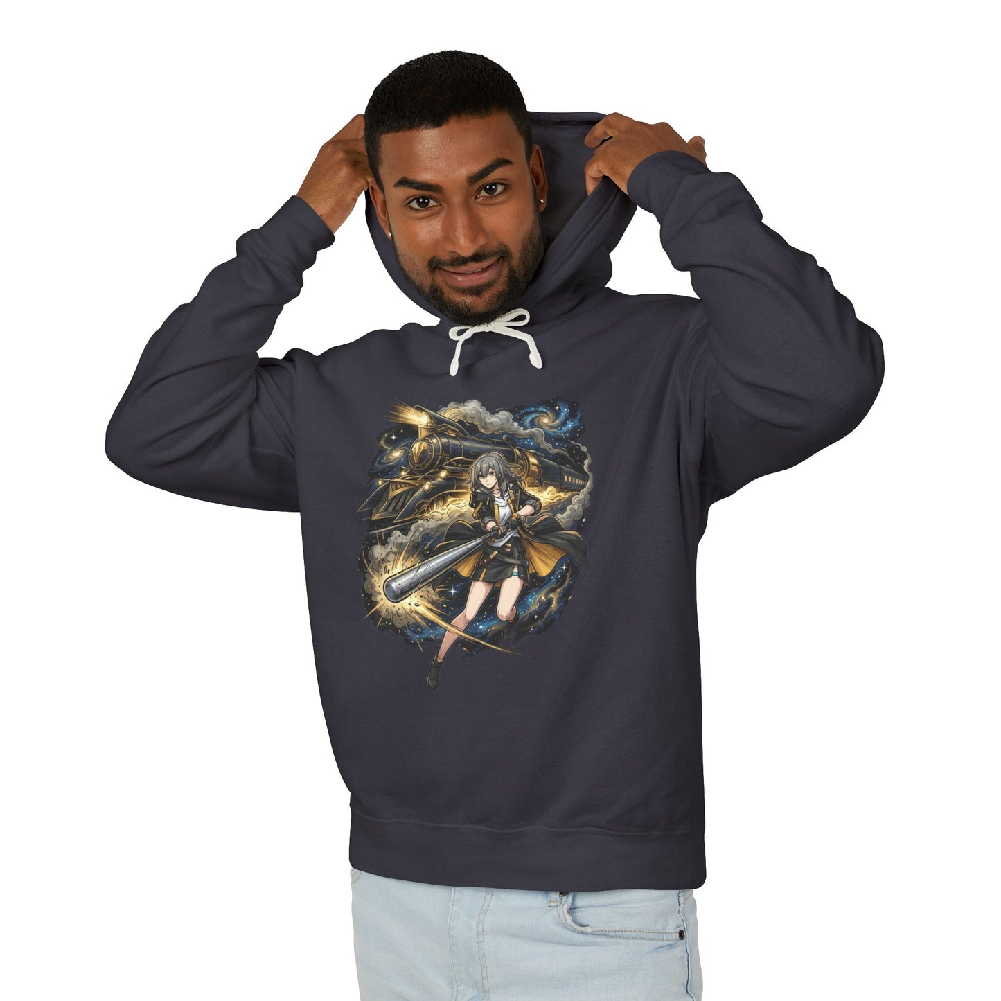 HSR Stelle Silver Hair Bat Symbol Portrait Unisex Premium Hoodie