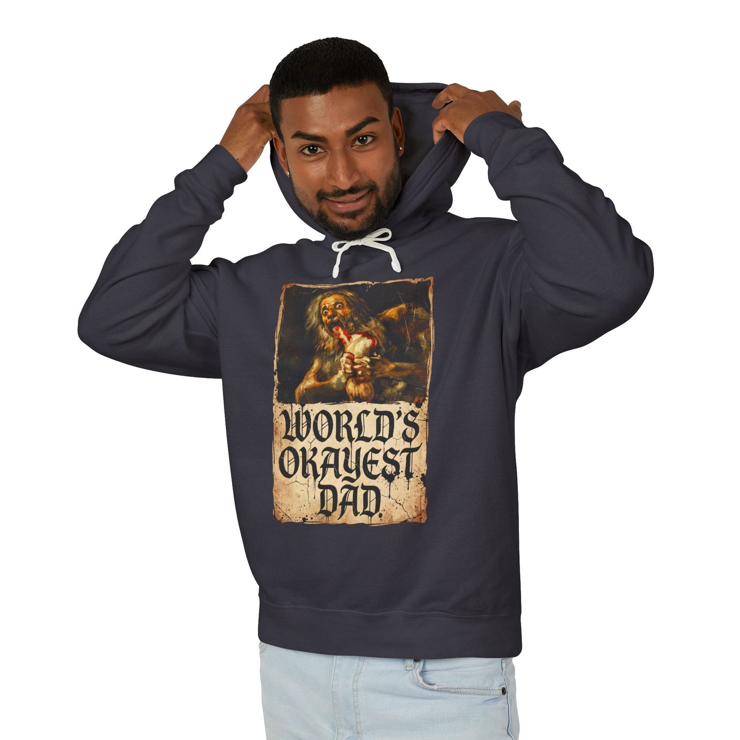 Saturn Devouring His Son Meme – Relatable Family Dinner Cursed Humor Devour me Daddy Unisex Premium Hoodie