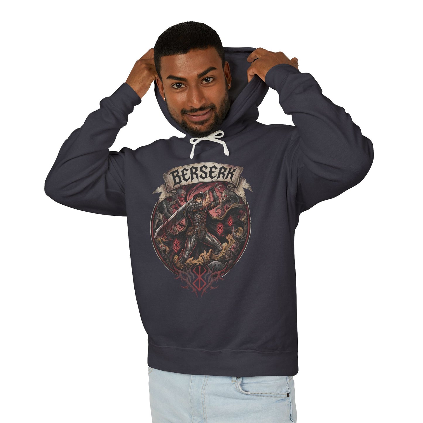 Guts Black Swordsman Berserk Scarred Mercenary Unisex Premium Hoodie