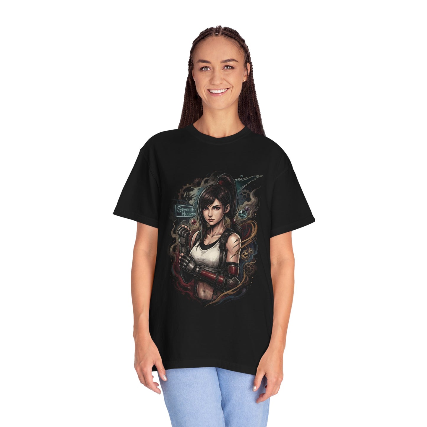 Final Fantasy 7 Tifa Red Suspenders White Tank Top Art Premium T-Shirt