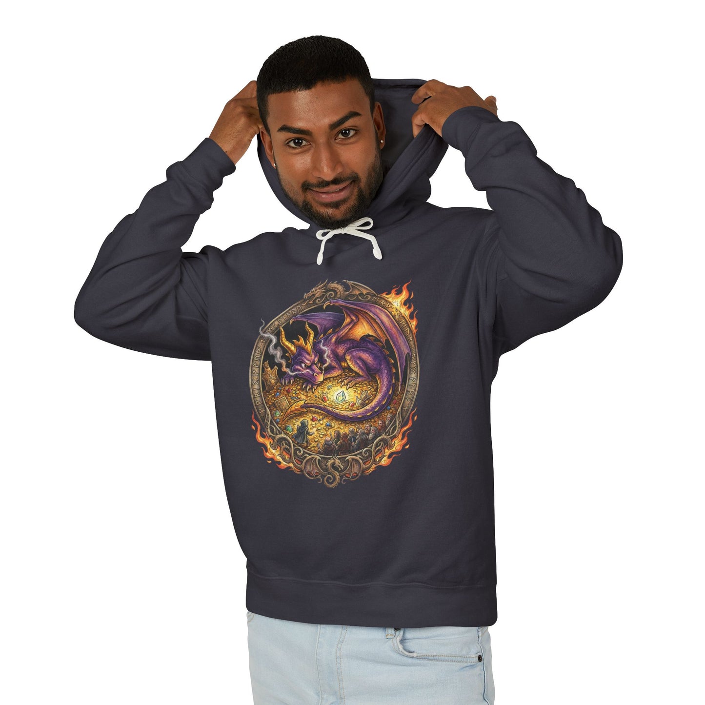 Spyro the Dragon Fellowship Inspired – Fire-Breathing Hero Middle-earth Portrait Unisex Premium Hoodie