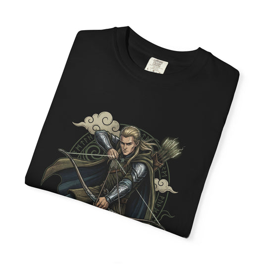 Legolas LOTR Fan Art – Tall Lithe Elf Archer Golden Hair Portrait Premium T-Shirt