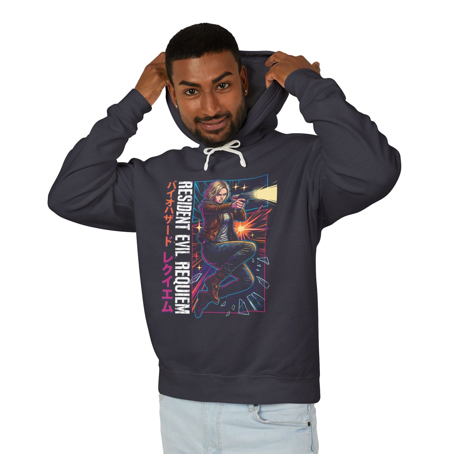 Grace Ashcroft RE9 Mysterious Death Probe Retro Cyberpunk Neon Colors Unisex Premium Hoodie