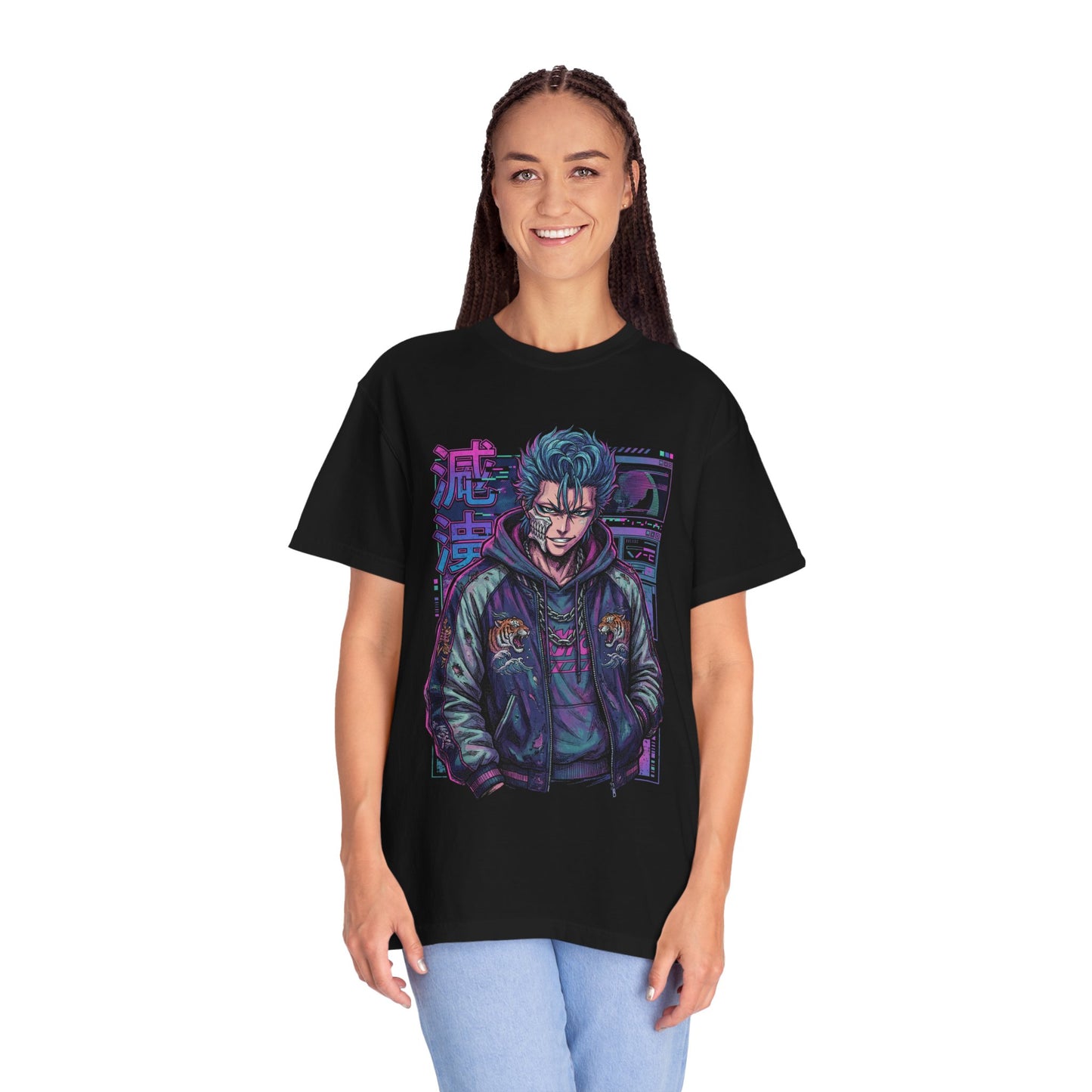Bleach Grimmjow Panther Estigma Casual Vaporwave CRT Glitch Premium T-Shirt