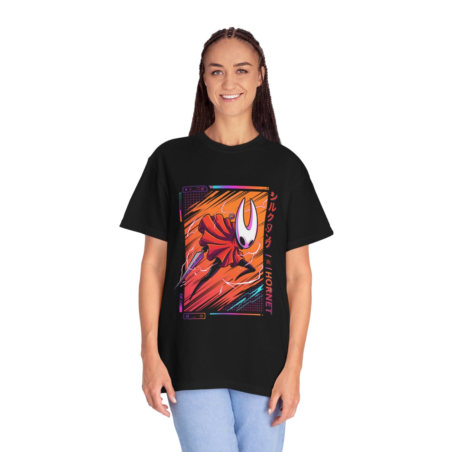 Neon Red Cloak Hornet – 80s Vaporwave Edition Premium T-Shirt
