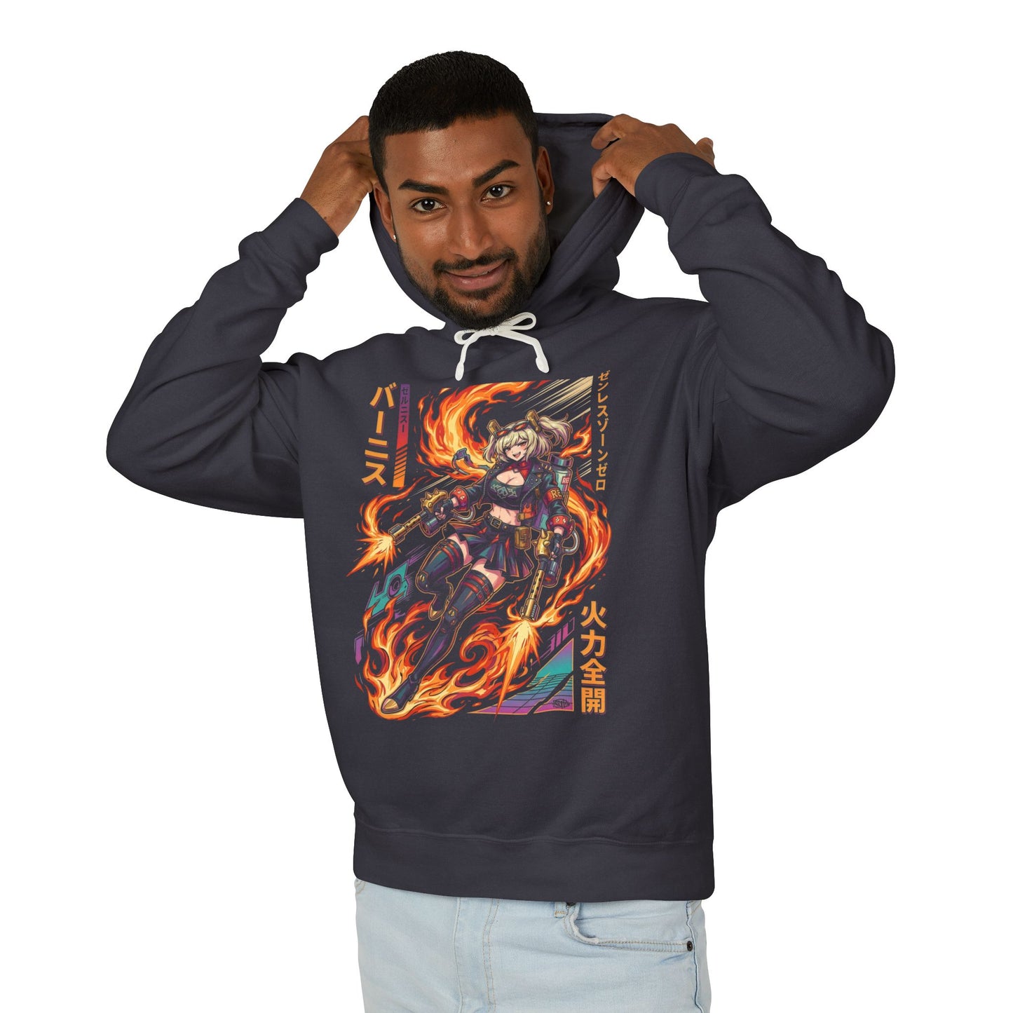 Synthwave Burnice Sons of Calydon Mixologist Zenless Zone Zero Unisex Premium Hoodie