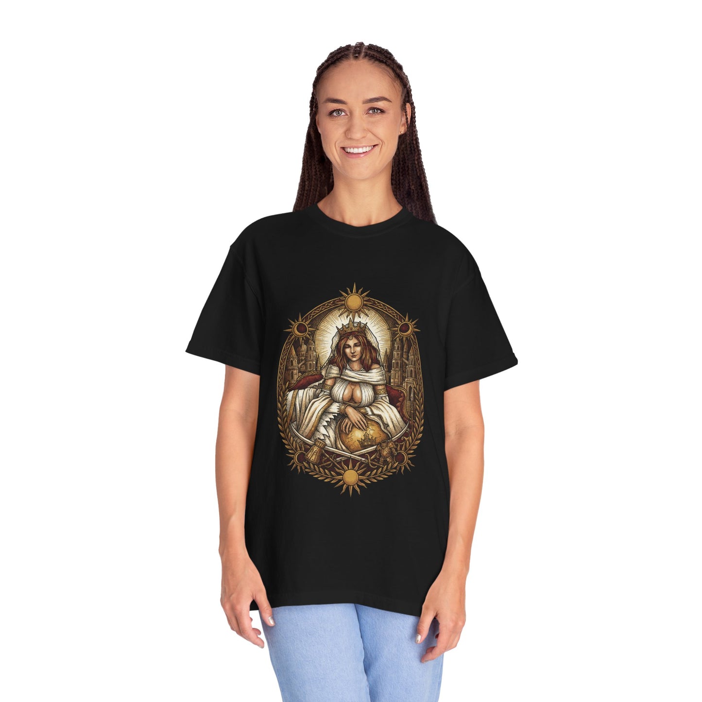Gwynevere Radiant Goddess Dark Fantasy Portrait Premium T-Shirt