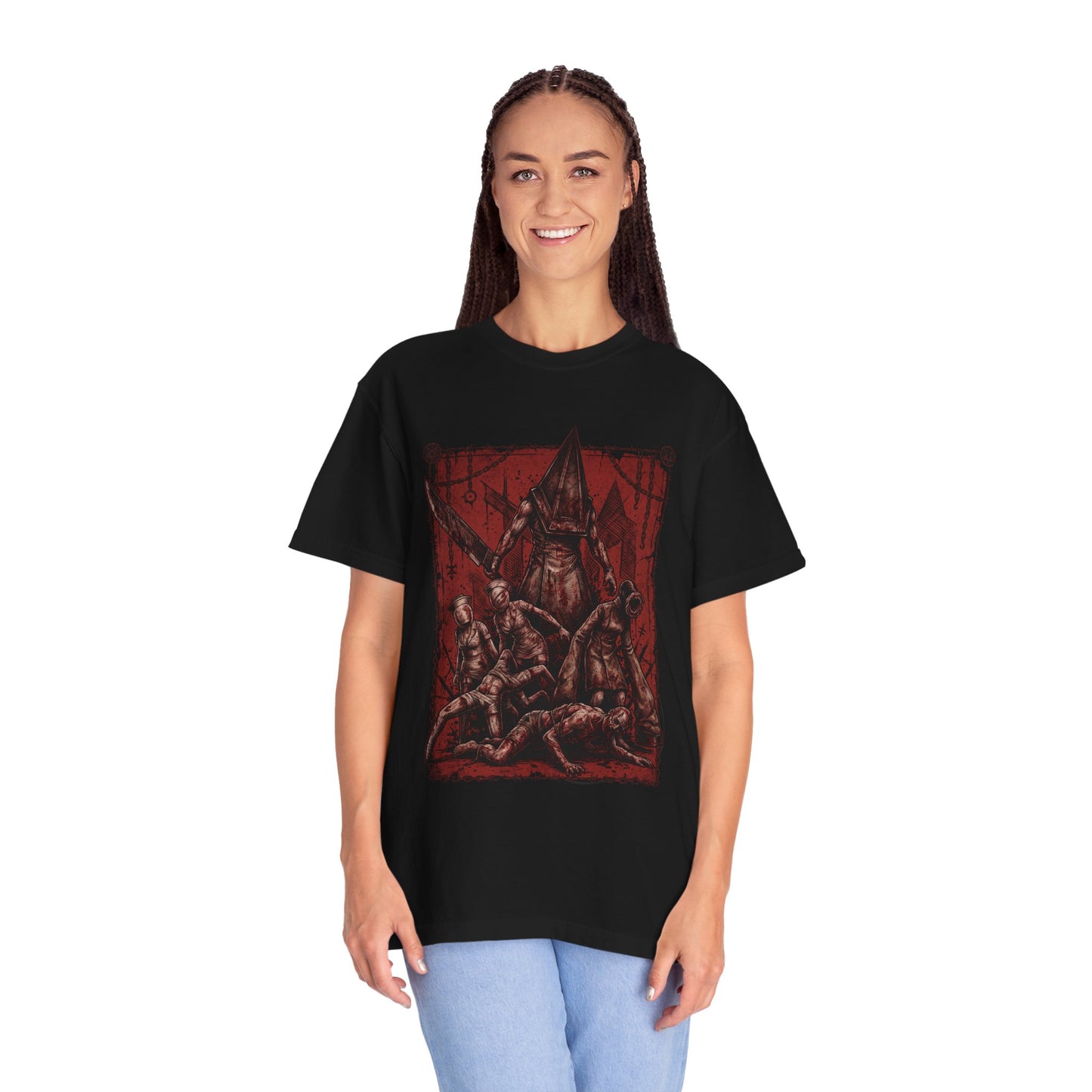 Iconic SH2 Pyramid Head Remake Render Red Pyramid Thing Boss Fight Premium T-Shirt