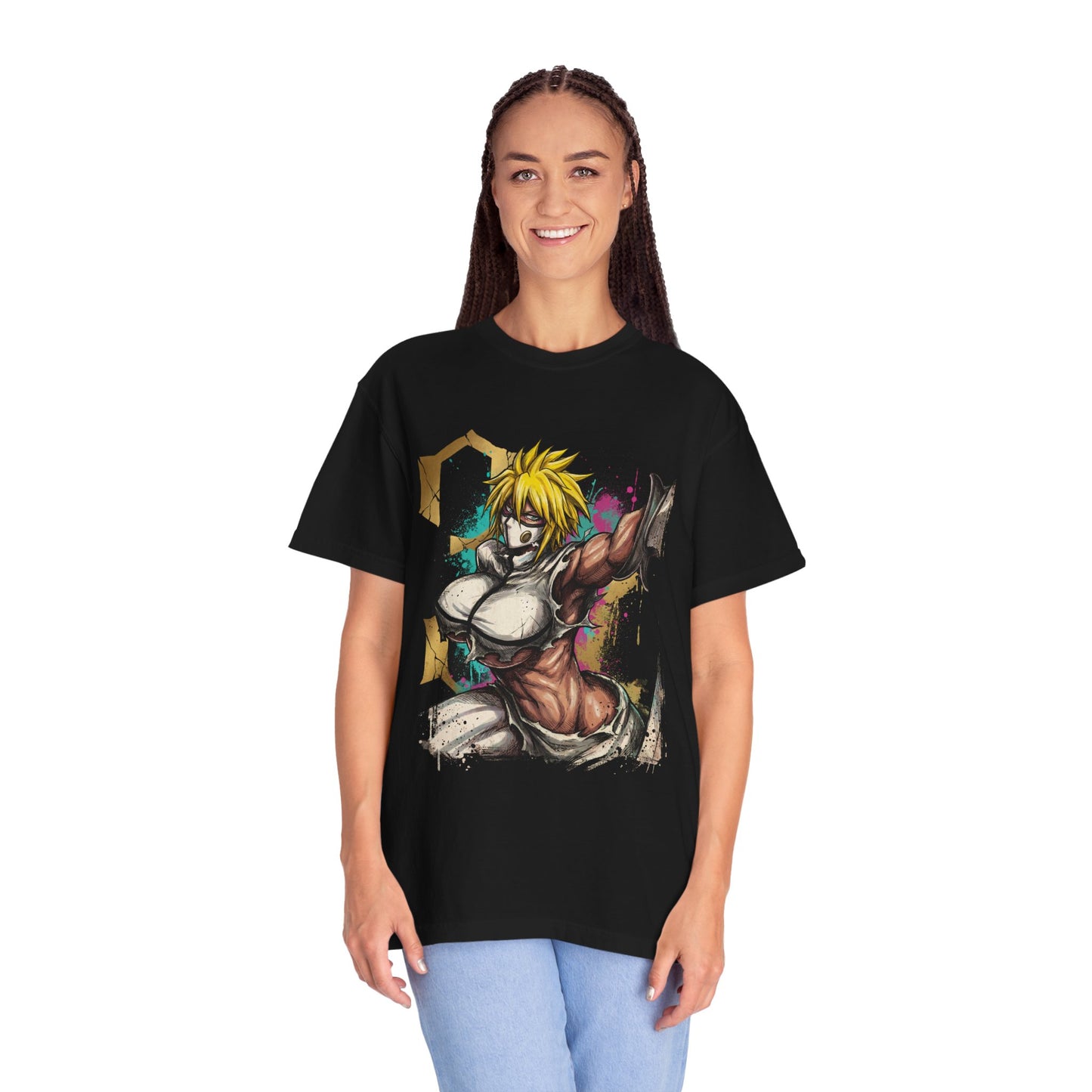 Tall Curvaceous Espada Inspired – Golden Braids Water Power Portrait Premium T-Shirt