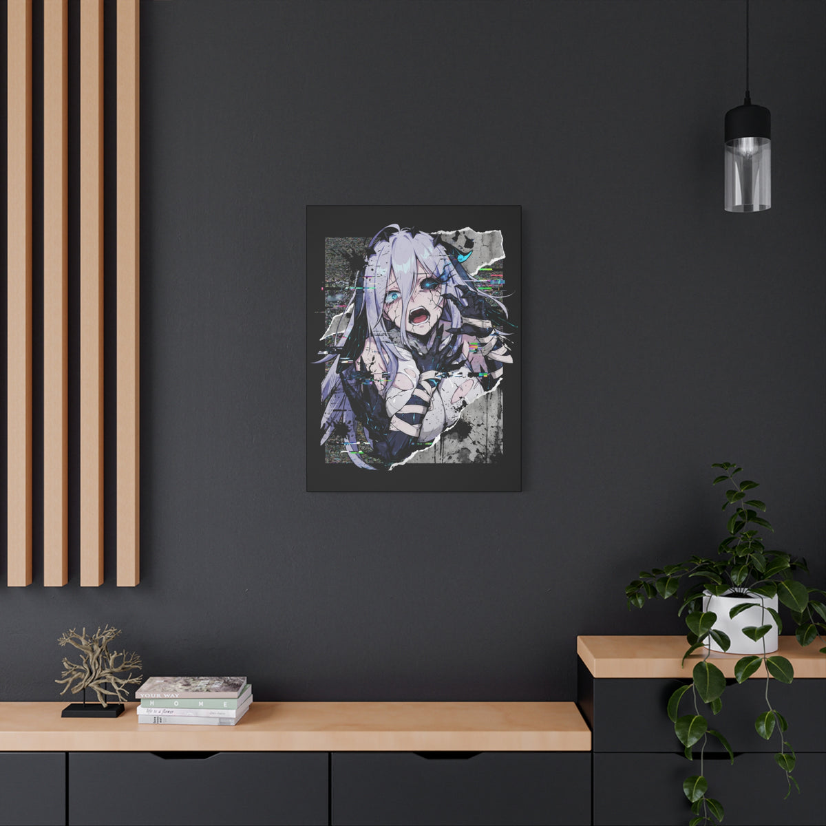 Narja Chaos Zero Nightmare Glitch Horror Portrait Canvas Print