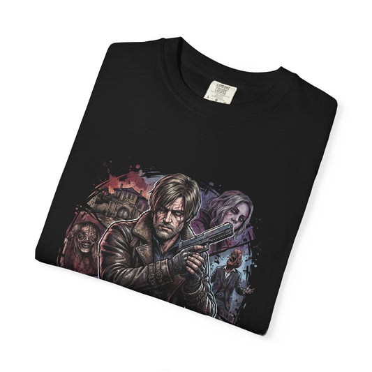 Resident Evil Requiem Leon S Kennedy Chainsaw Wielder Grunge Art Premium T-Shirt