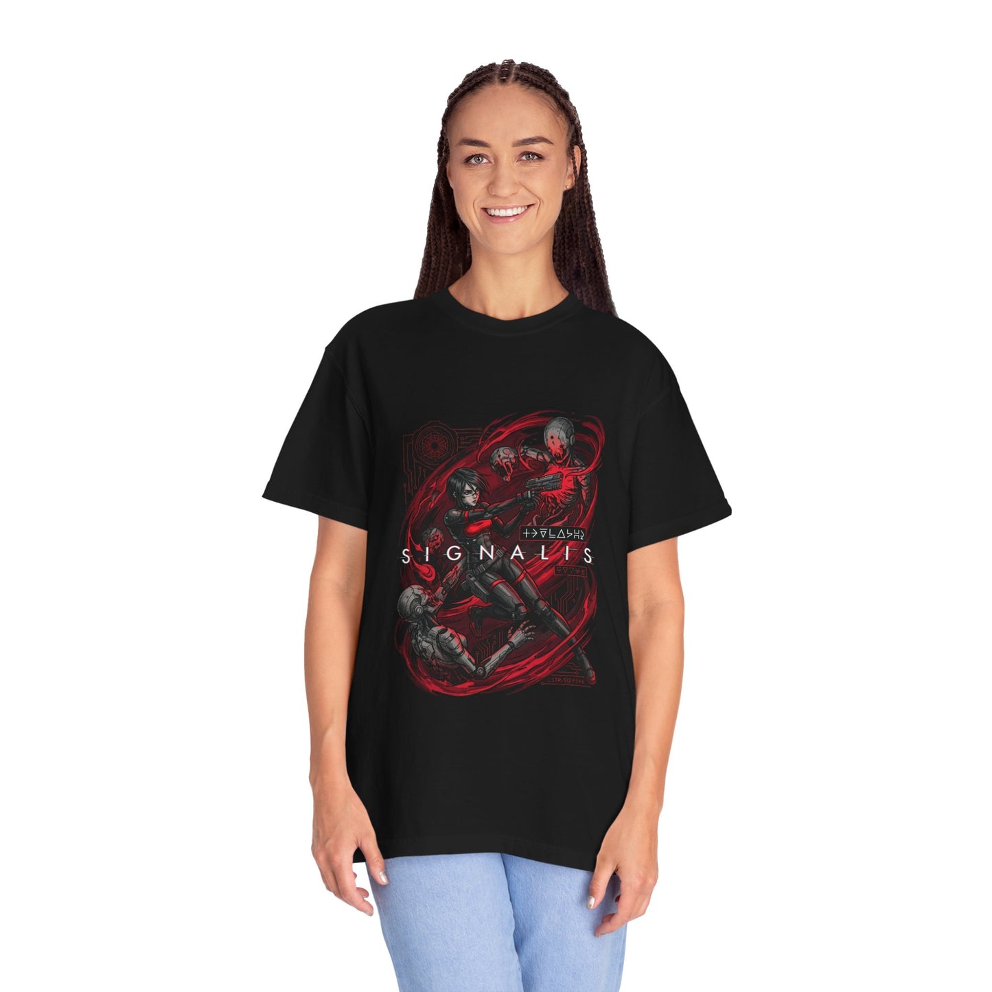 Signalis Elster Black Red Design Pixel Horror Portrait Premium T-Shirt