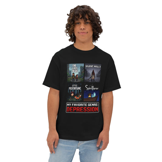 Mr. Voice Guides Through Fog – Depression Genre Masterpiece Art Premium Oversized Unisex T-Shirt