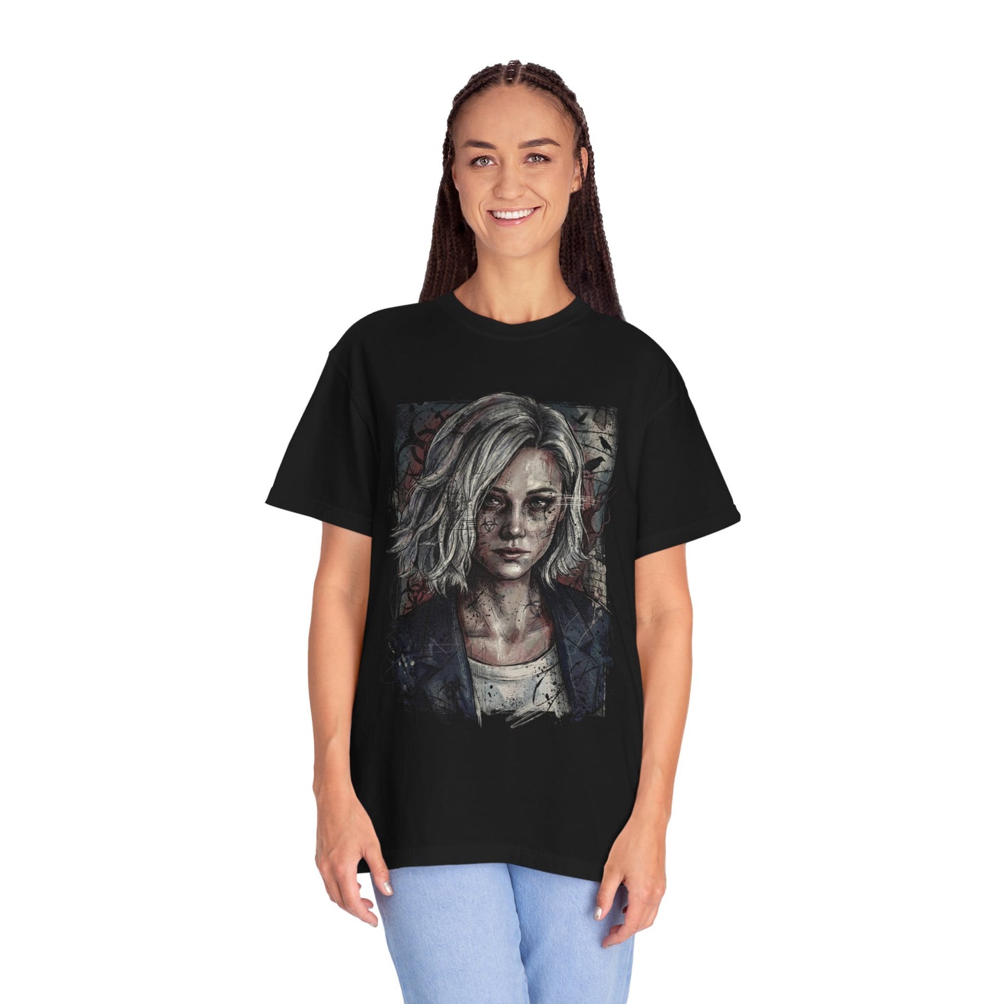 Grace Ashcroft Resident Evil Requiem Powerless Tension Portrait Premium T-Shirt