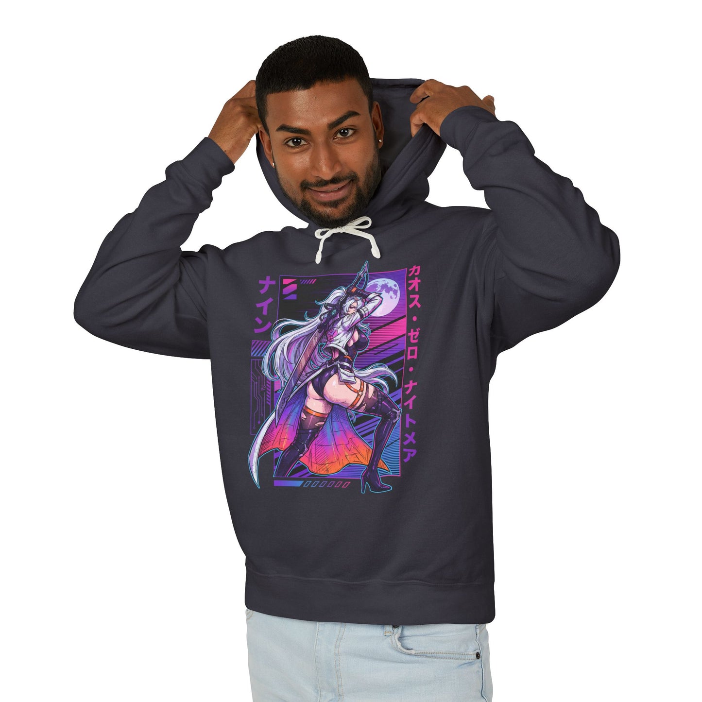 Nine Chaos Zero Nightmare Vanguard Mercenary Big Sword Galaxy Top Fan Art Portrait Unisex Premium Hoodie