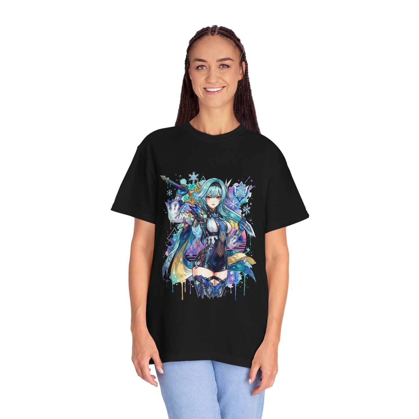 Eula Lawrence Genshin Vaporwave CRT Low-Res Aesthetic Icon Premium T-Shirt
