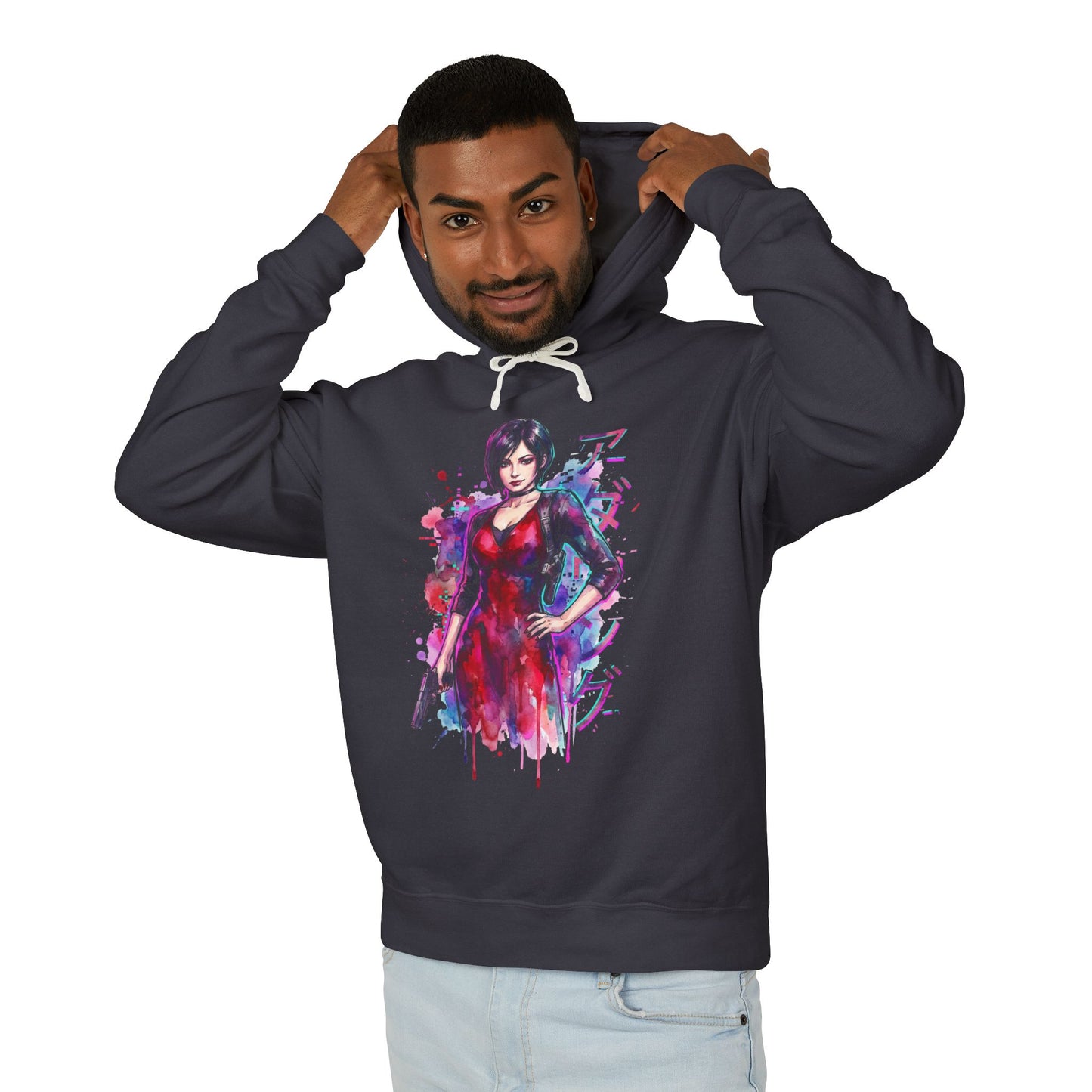 Resident Evil Ada Wong Vaporwave Retro Synthwave Design Unisex Premium Hoodie