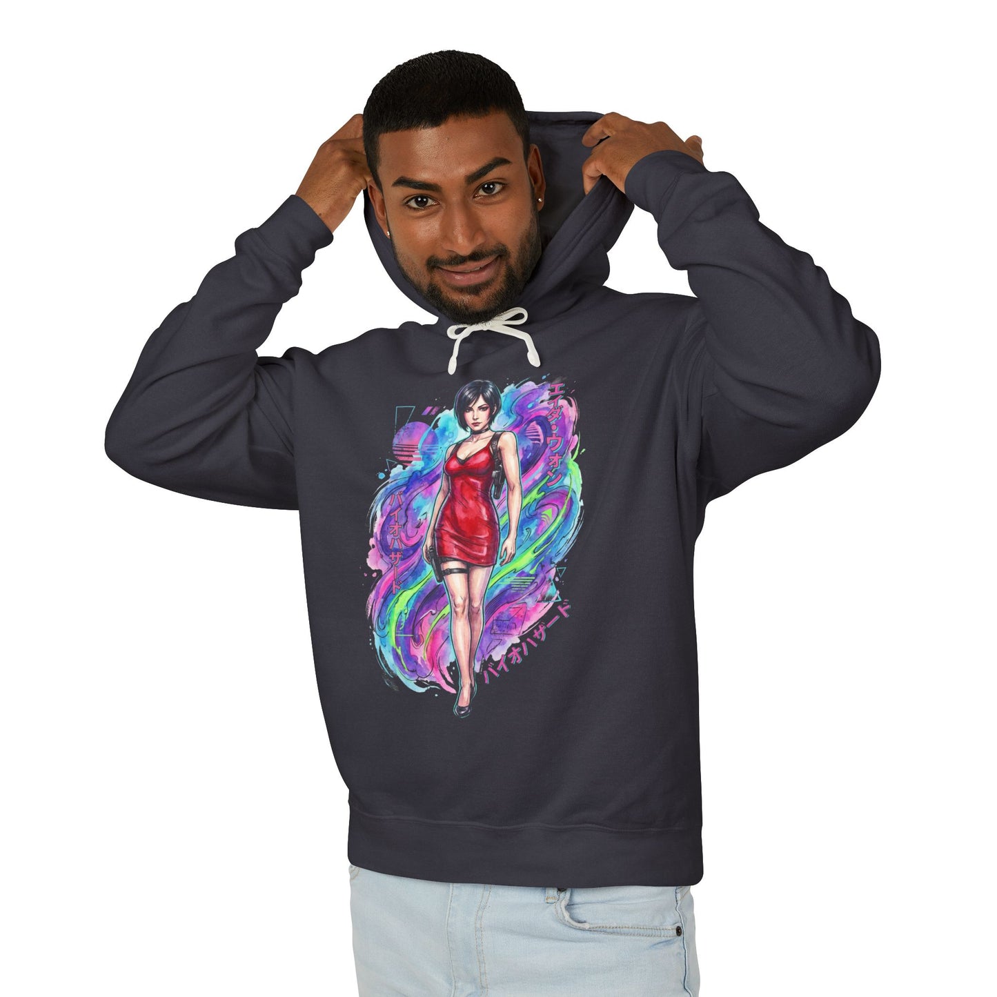 Resident Evil Ada Wong Red Vaporwave Grapple Escape Icon Unisex Premium Hoodie