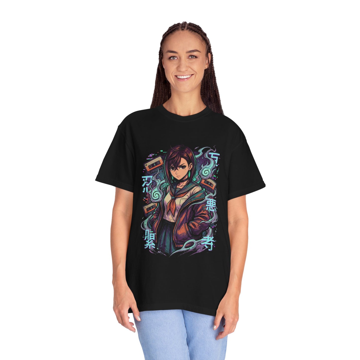 Momo Ayase Dandadan Pink Hair Red Eyes Portrait Premium T-Shirt