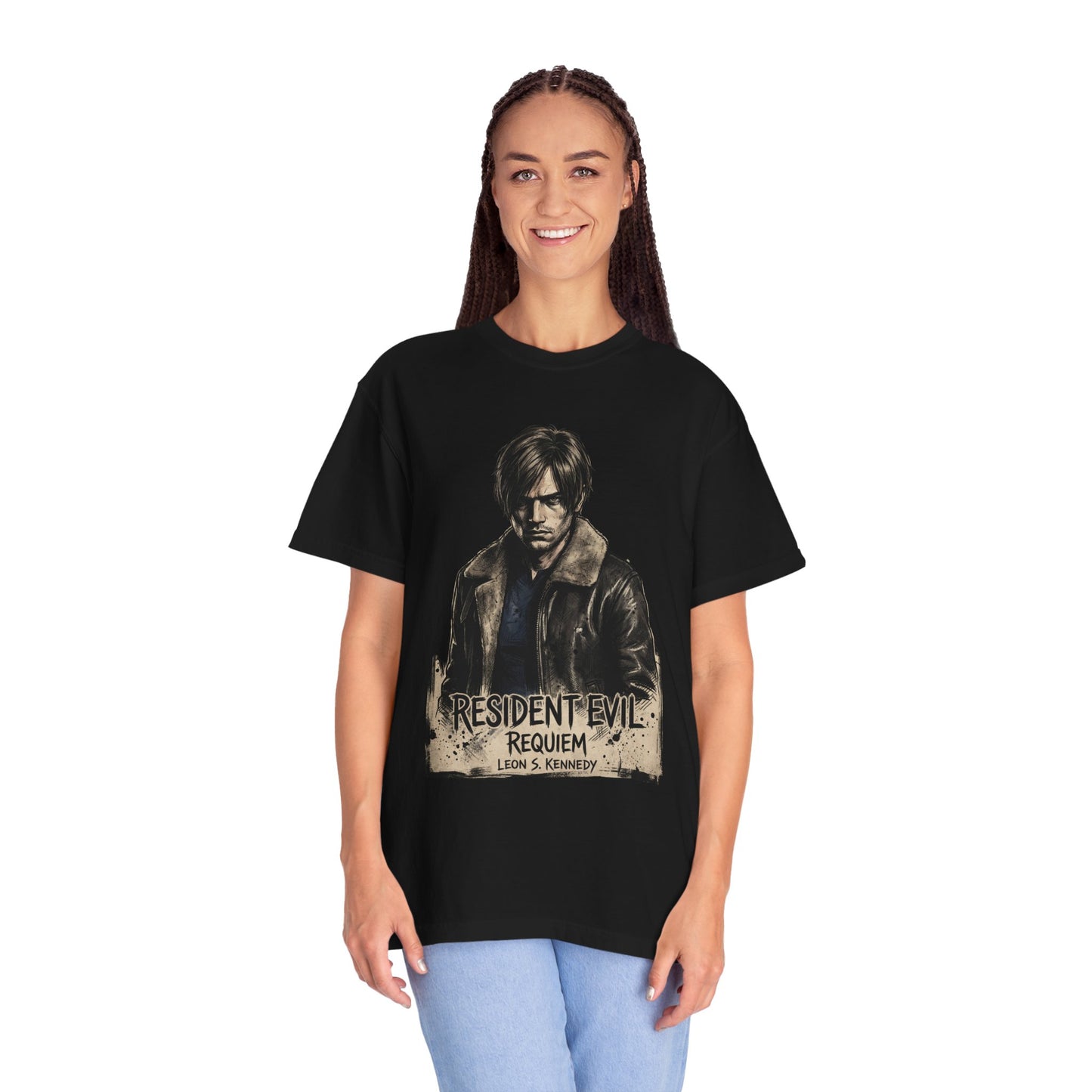 Leon Kennedy Resident Evil Requiem Older Design Gravel Charm Premium T-Shirt