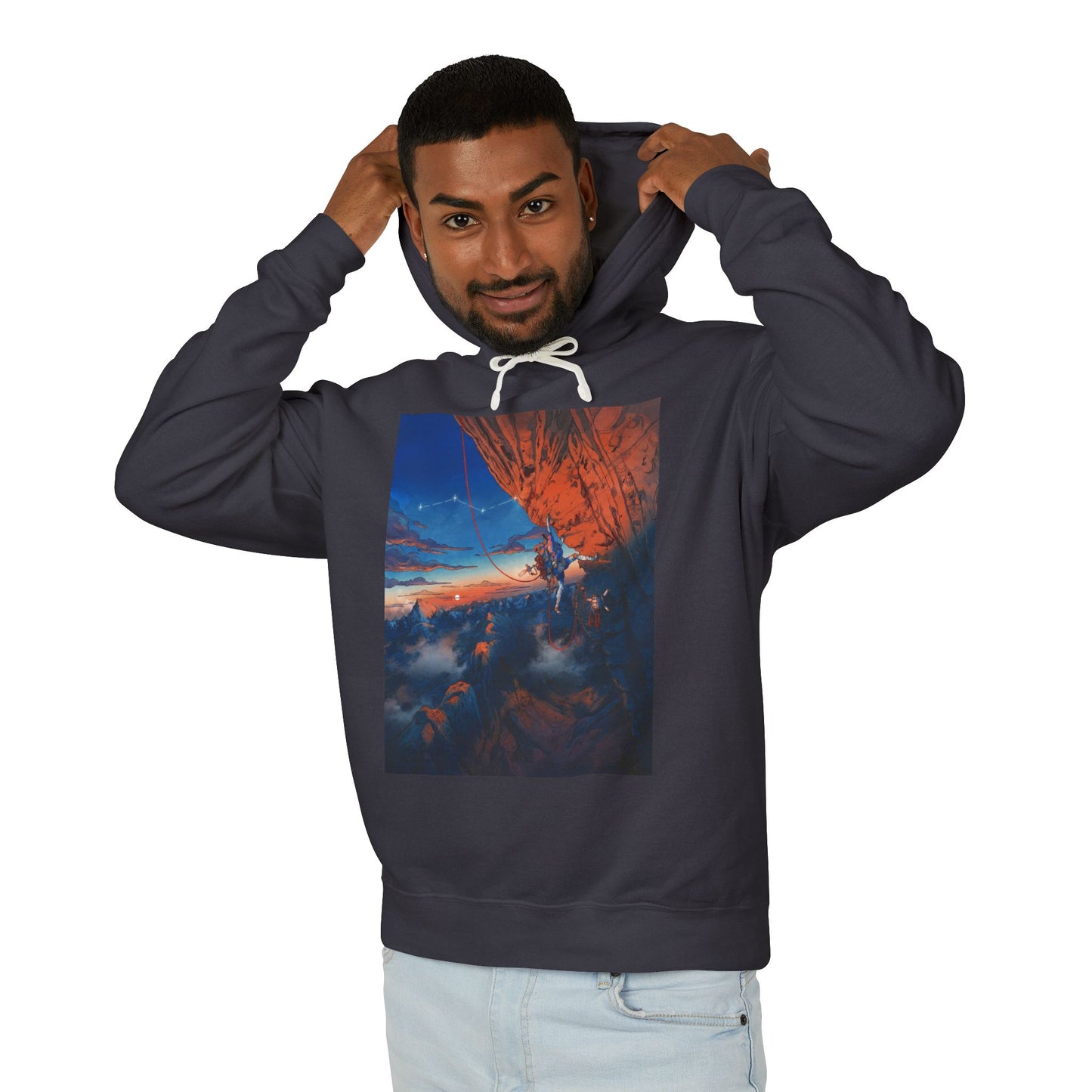 Cairn Limb-Based Climbing Warrior – Harsh Mountain Survival Art Unisex Premium Hoodie