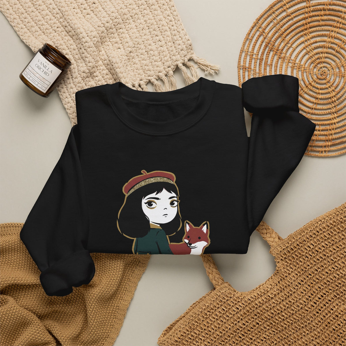 Little Misfortune Fox Friend Logo Crewneck Sweatshirt