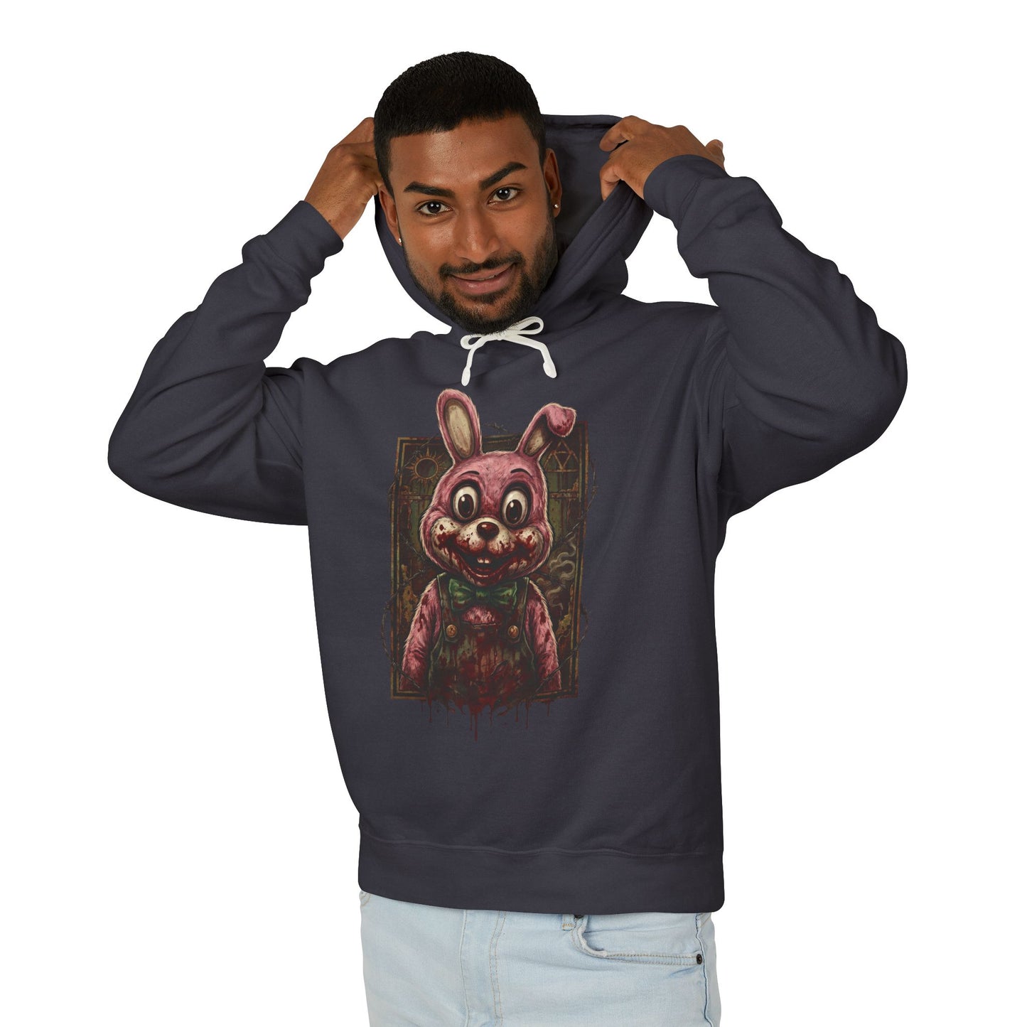 Silent Hill Robbie Rabbit Inspired – Lakeside Amusement Horror Plush Portrait Unisex Premium Hoodie