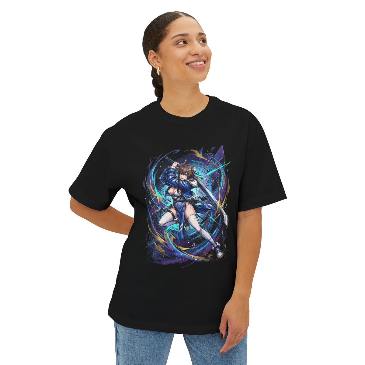 Chaos Zero Nightmare Yuki Violet Storm Katana Fan Art Oversized T-Shirt